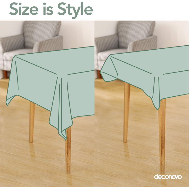 Rectangle No Pattern Polyester Tablecloth, Sky Blue, 130cm W x 220cm L