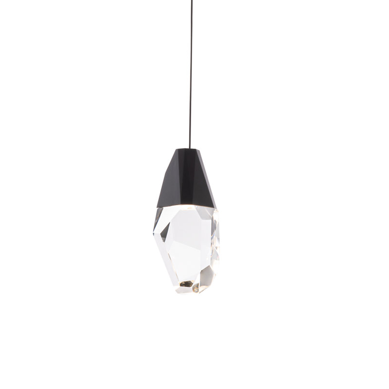 Martini 1 - Light LED Pendant, Black, Clear Optic Crystal