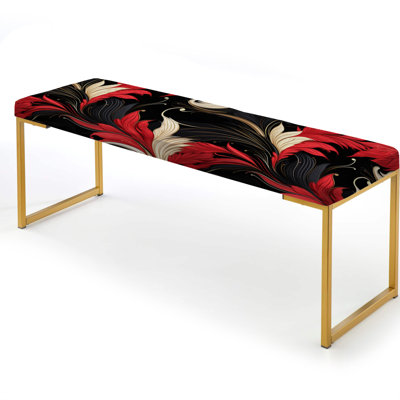 Polka Dots Upholstered Gold Bench