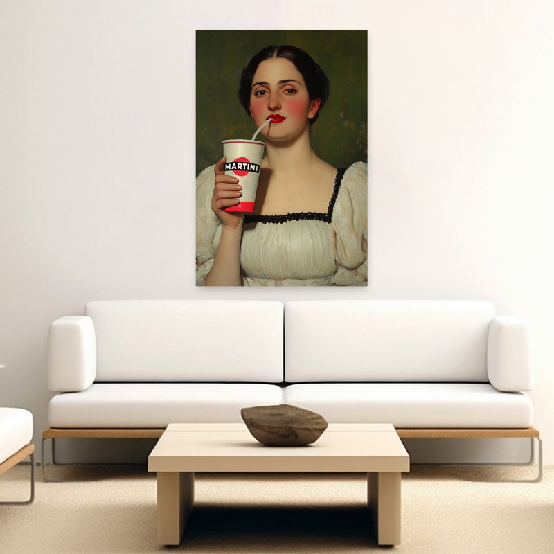 Art contemporain rétro, romantique, surréel, H 60 po x l 40 po