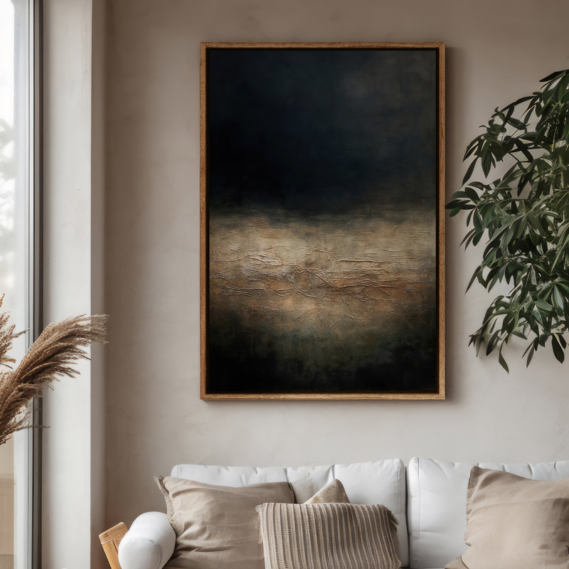 Art mural encadré, impressions murales abstraites rétro pour chambre à coucher - 16 po x 24 po, H 24 po x l 16 po, Naturel