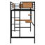 Lit mezzanine simple en métal avec étagères intégrées Modern-1919574463