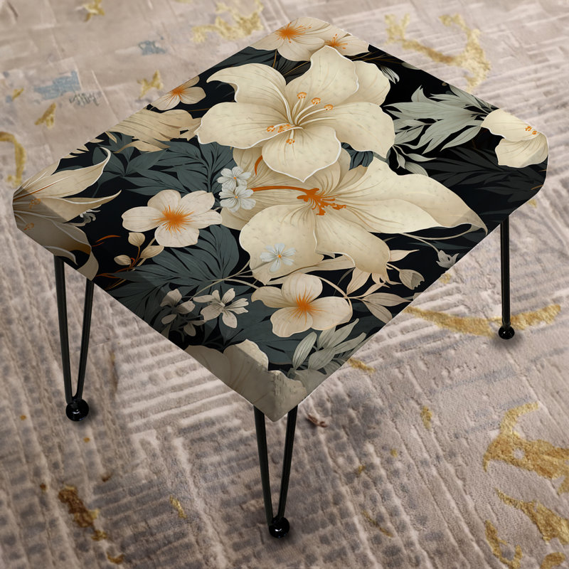 Miroir neutre avec motif tropical - repose-pieds rectangulaire tropical