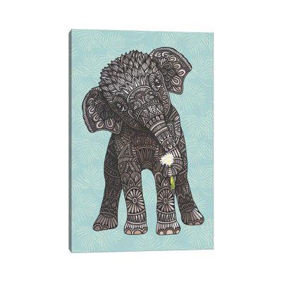 «Baby Elephant - Teal» par Angelika Parker - impression d'art graphique