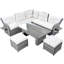Mobilier de patio beige avec repose-pieds réglables et tables d'appoint inclinables pour l'extérieur