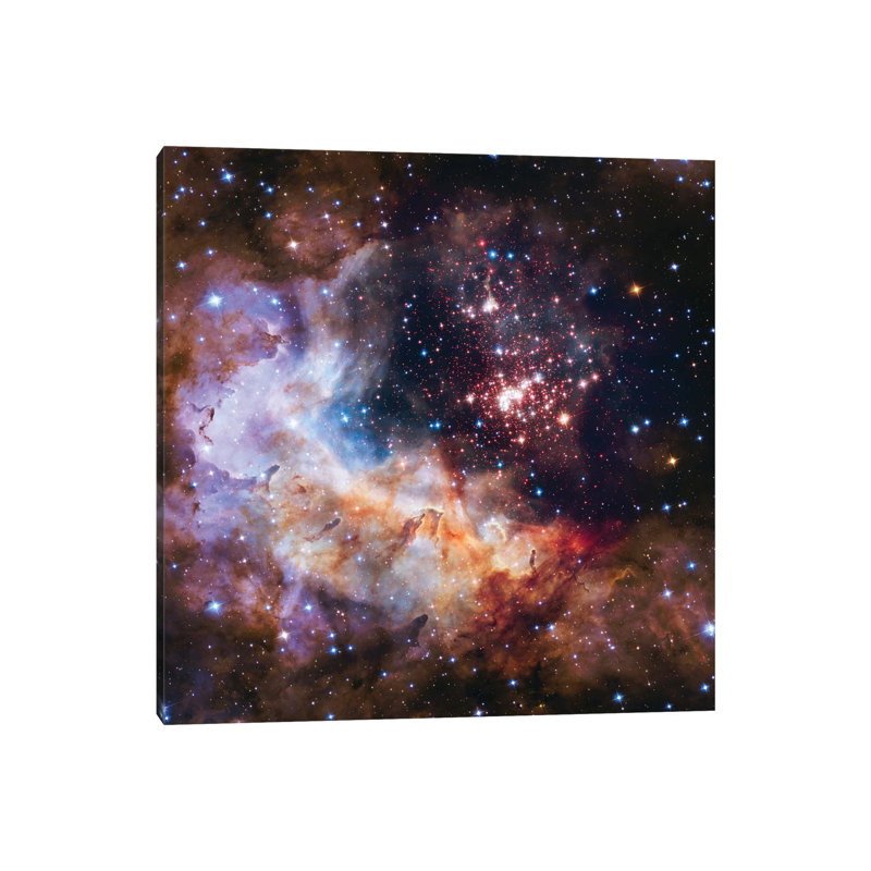 Celestial Fireworks Westurland 2 Hubble Space Telescope 25Th Anniversary Image by NASA - Wrapped Canvas Print