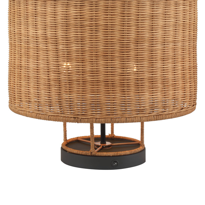2-Light Rattan table lamp