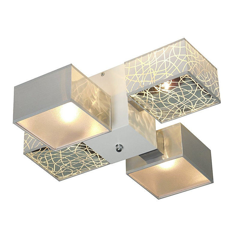 Miranda Semi Flush Mount, Silver/Grey, Light Brown