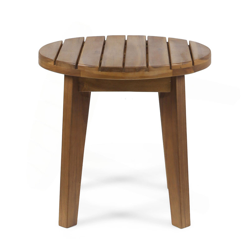 Outdoor 16" Acacia Wood Side Table, Teak Finish, Teak