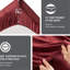 Drap-housse 4 pièces bourgogne - 100% doux et invitant, brossé deux fois pour un fini velours, livré avec un drap plat, 2 taies d'oreiller