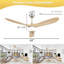 Ventilateur de plafond intelligent avec lumière DEL à intensité variable avec mémoire, moteur CC réversible silencieux, minuterie (1H / 4H / 8H)-1304490249-1304490255