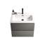 Meuble-lavabo moderne pour salle de bain, fixation murale 24 po, finition gris sidéral, lavabo en céramique, rangement spacieux, glissières de tiroir silencieuses avec lavabo, grands tiroirs, style