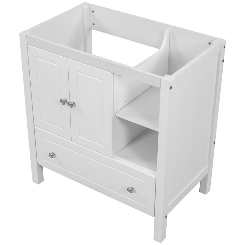Meuble-lavabo simple avec plateau 29,12 po Aulelei, Blanc