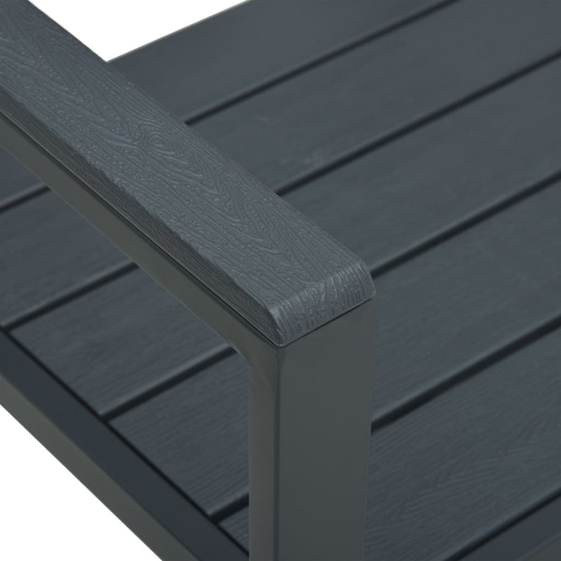 Botolphus Steel Outdoor Bench, Grey