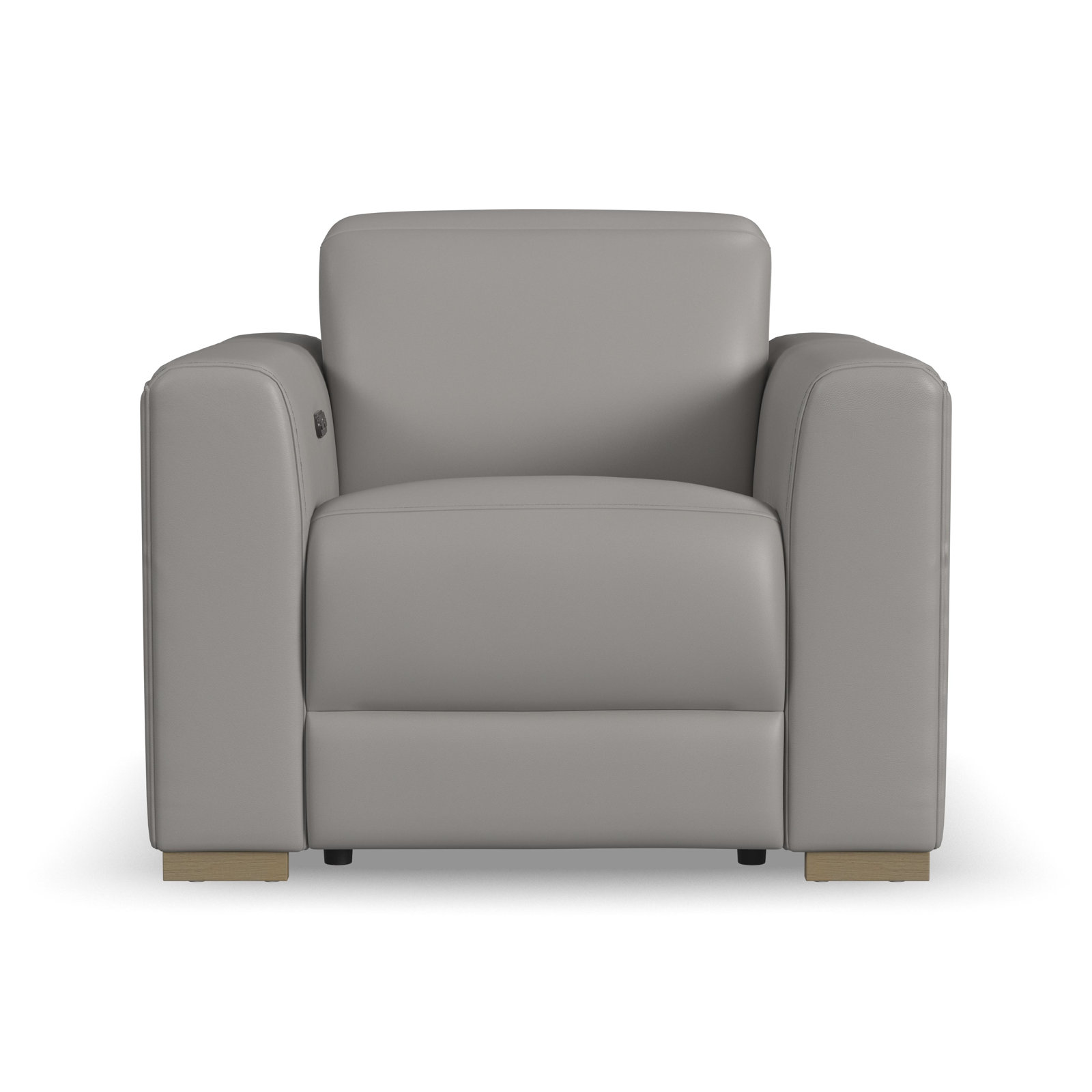 Celeste 41" Genuine Leather Power Recliner, Gray