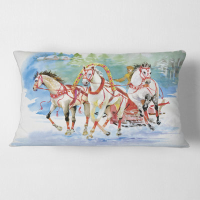 Housse de coussin rectangulaire avec galop «Chevaux au galop»