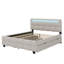 Grand lit plateforme tapissier grand format avec éclairage DEL-162996852