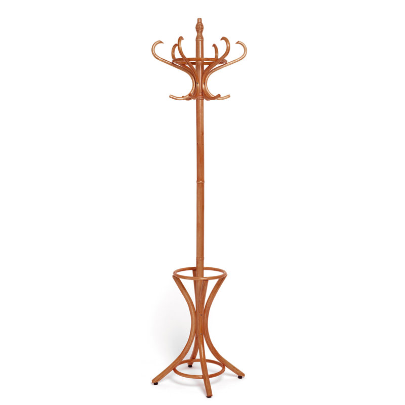 Muriel Solid Wood Freestanding Coat Rack, Cherry