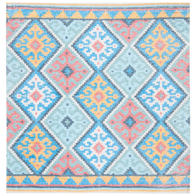 Gupta Hand Loomed Performance Southwestern Rug, Square 6'