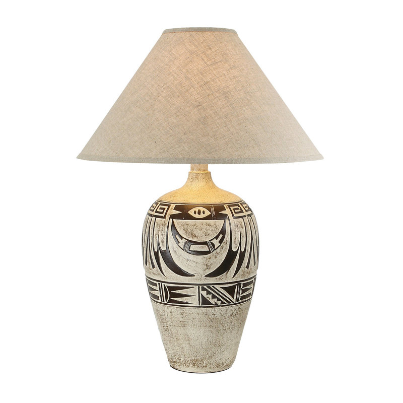 Lampe de table Kanisha Hydrocal, H 28 po x l 21 po x P 21 po, Gris