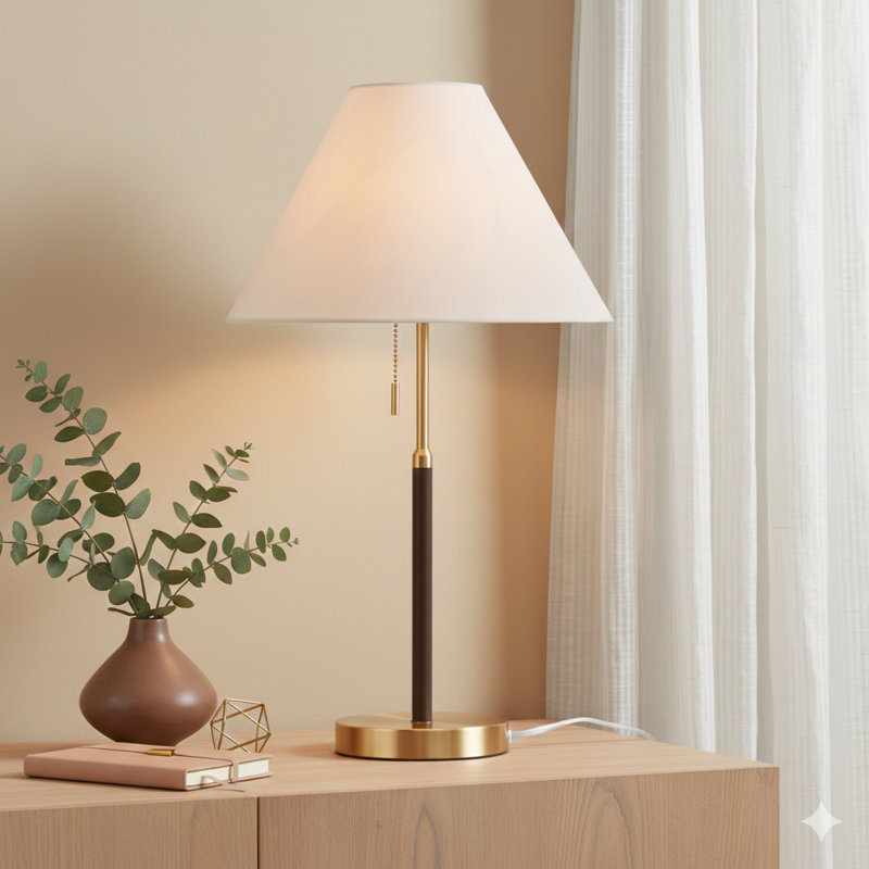 Two Tone Pull-Chain Table Lamp