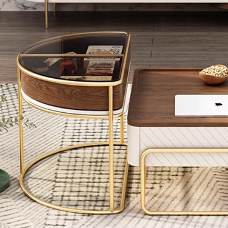 Table basse de luxe Simple S Design Sense Light, Brun / blanc / transparent