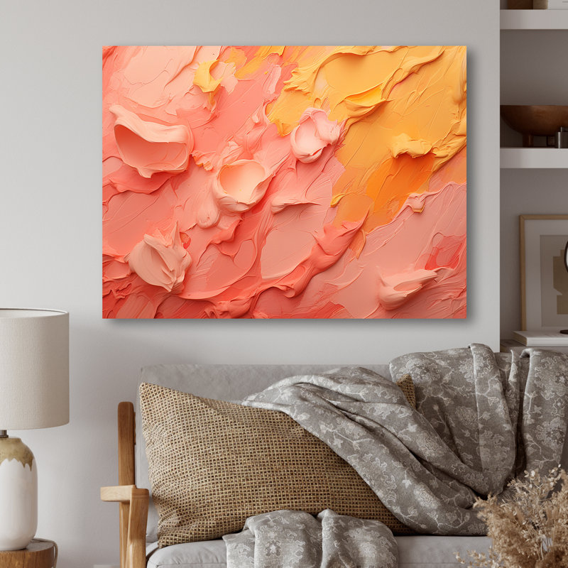«Pink Radiant Dusk Dream I», art mural abstrait en métal, collage MT131740, H 24 po x l 32 po x P 1 po