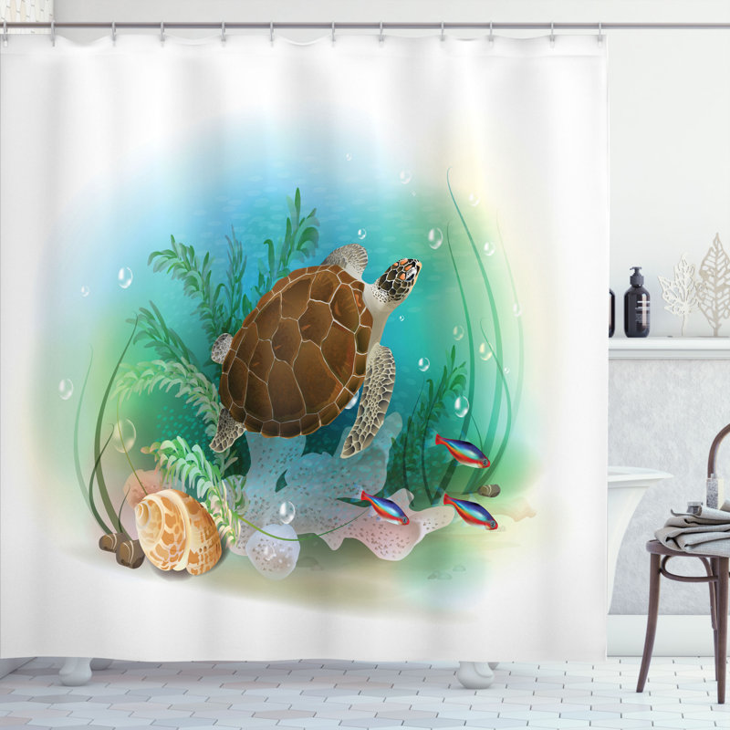 Shower Curtain with Hooks Included, 70" H x 69" W