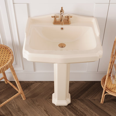 Lavabo de salle de bain rectangulaire en porcelaine vitreuse avec trop-plein DeerValley Dynasty