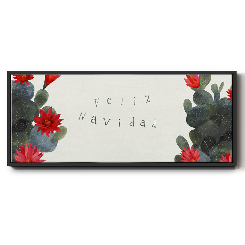 Floraison de Noël, collection de cactus en D, toile encadrée, H 20 po x l 50 po