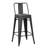 40x 17 x 17_30" Matte Black Metal Barstool With Back In A Set Of 2