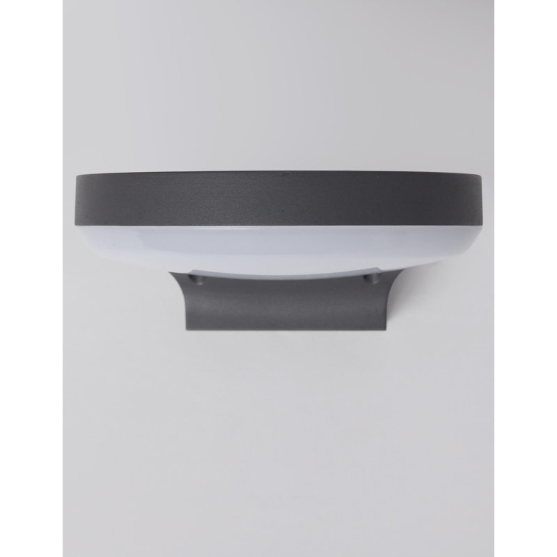 Dark Grey 7cm H Integrated LED Outdoor Armed Sconce
