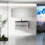 36 po Meuble-lavabo flottant avec lavabo à quartz noir
