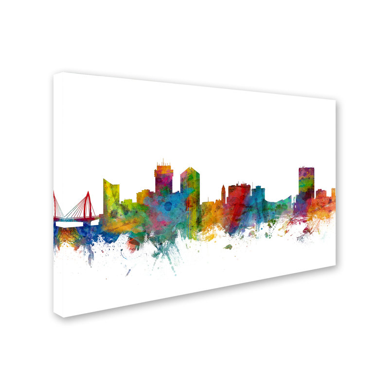 « wichita kansas horizon », reproduction d’impression sur toile tendue, H 22 po x l 32 po x P 2 po