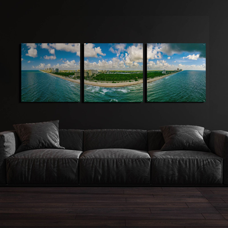 «Beautiful Fort Lauderdale, Florida» par Epic Portfolio, ensemble de 3 pièces, 108 po x 36 po