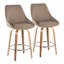 Tabouret de comptoir à hauteur fixe Diana avec pieds en bois courbé et repose-pieds rond - ensemble de 2-109575895-109575898