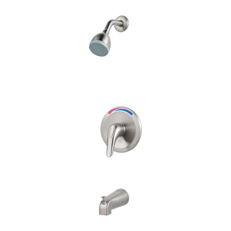 Garniture de baignoire et de douche à poignée unique en chrome poli Pfirst Series, Polished Chrome