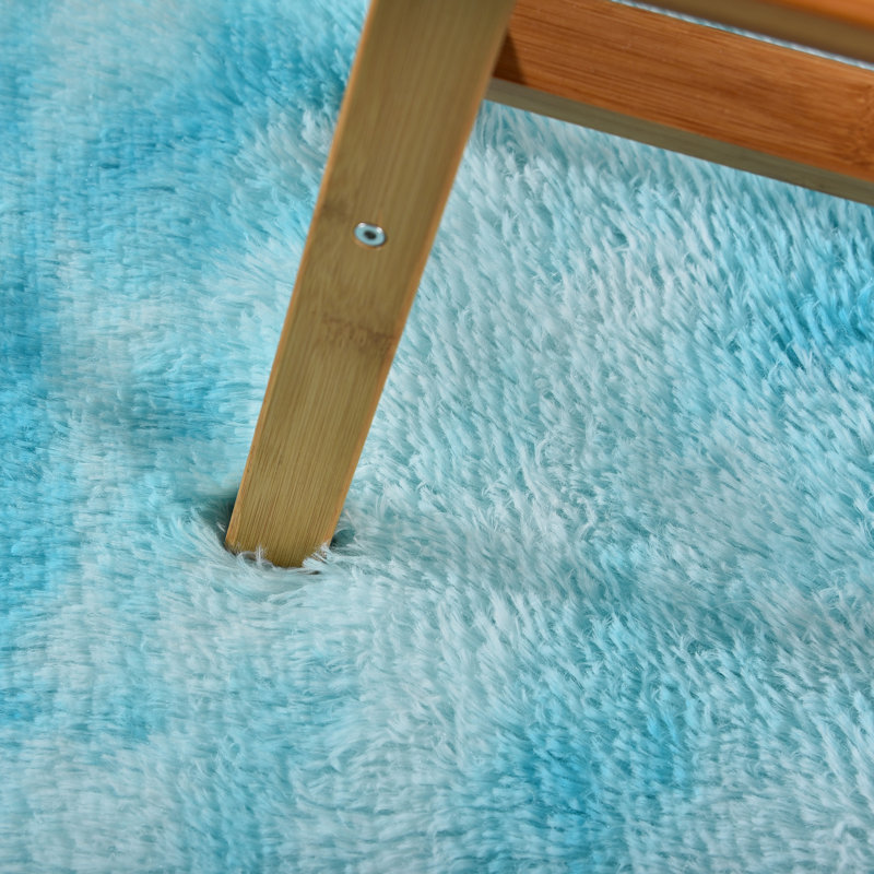 Tapis bleu clair Ombre, Rectangle 6 pi 6 po x 10 pi