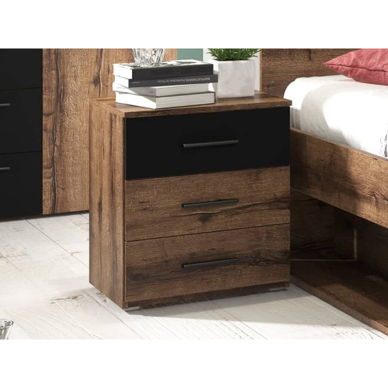 Schnabel 46cm W Manufactured Wood Bedside Table