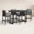 Trosclair 5 Piece Patio Bar Set in Aluminum with Grey Cushions