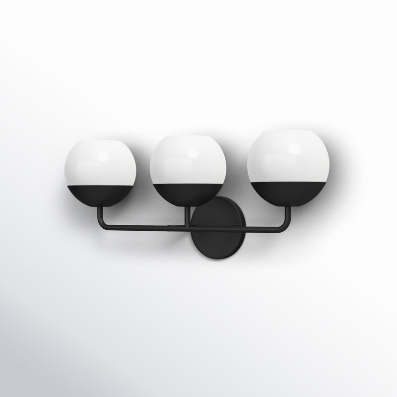 Avoca 3 Light Frosted Dimmable Vanity Light, Midnight Black