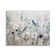 Birds Floral Meadow Blue White Blossoms  Stretched Canvas Wall Art By Nan