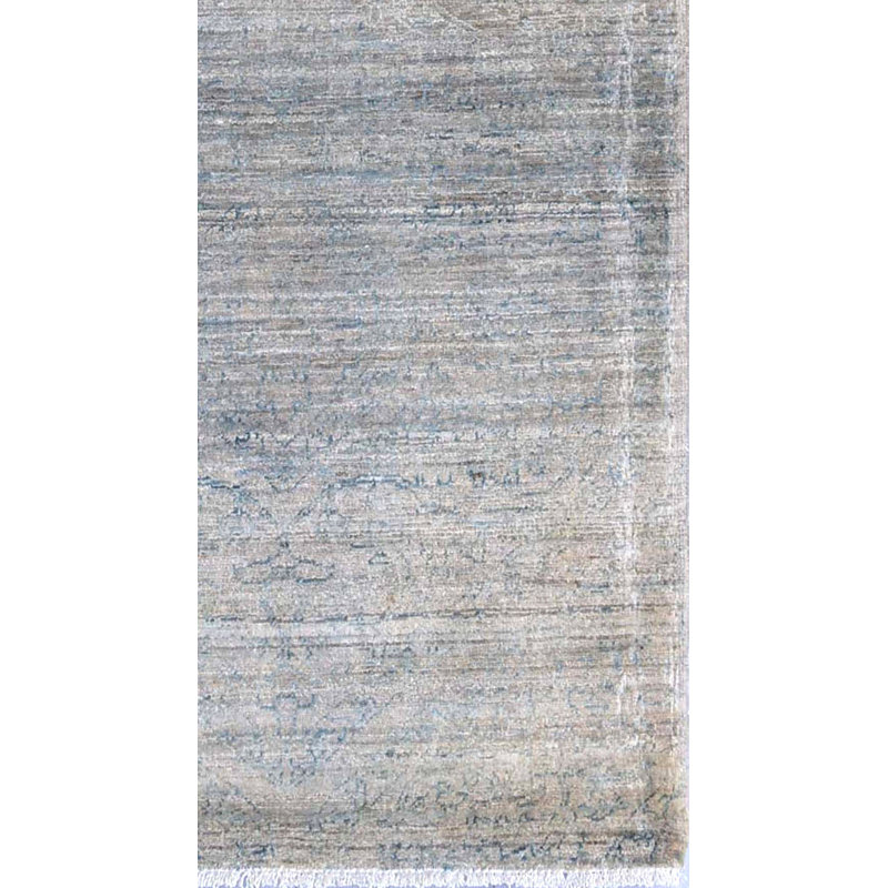 Tapis gris / taupe / bleu clair nouvel âge 2 pi 2 po x 6 pi Ottoman