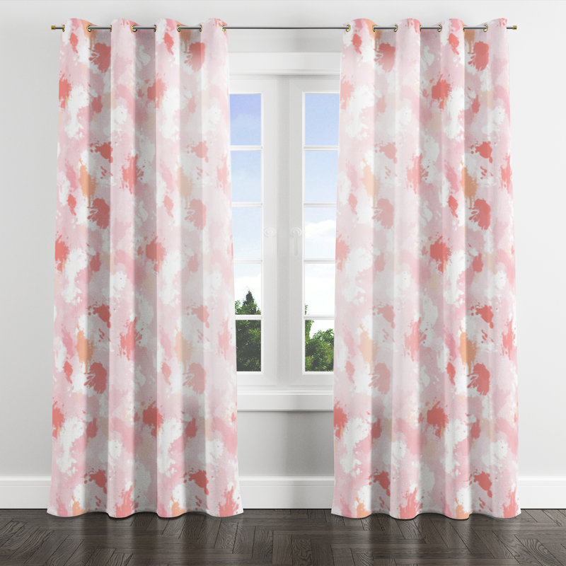 Abstract For Teenagers Room Darkening Curtains - Airy Baja Grommet Curtain - 1 Panel, Gold Grommets, 52" W x 120" L