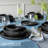 Service de table en grès semi-fini empilable 16 pièces-99305496