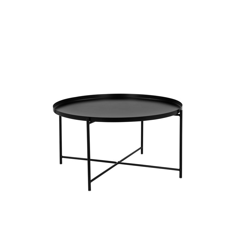 Table basse ronde en acier avec plateau amovible Rhonda , Noir