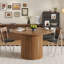 Table de salle à manger ronde pour 4 à 6 personnes, table de salle à manger ronde à piédestal, table de cuisine avec base à colonnes-303422074