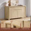 Buffet moderne en bois naturel de 63 po avec 4 portes et tablettes réglables pour la cuisine Quandro