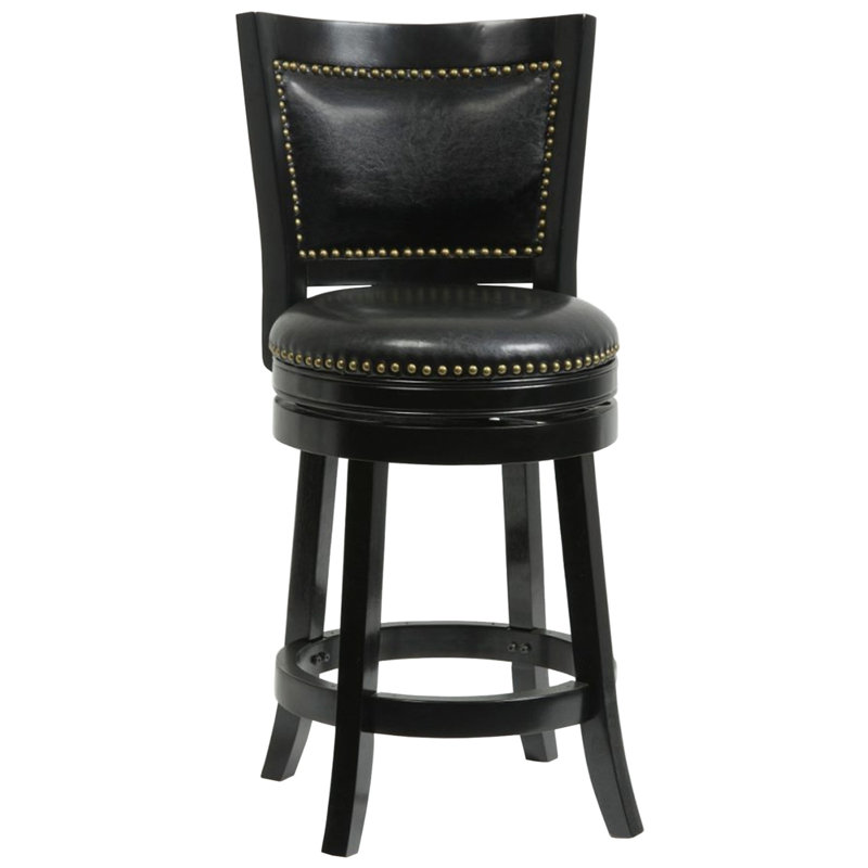 Tabouret de bar en bois massif, Noir