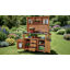 Banc de rempotage mobile en bois noir avec plateau en acier inoxydable pour le jardin-279301516